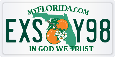 FL license plate EXSY98