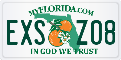 FL license plate EXSZ08