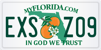 FL license plate EXSZ09