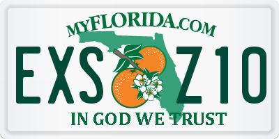 FL license plate EXSZ10