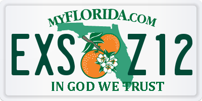 FL license plate EXSZ12
