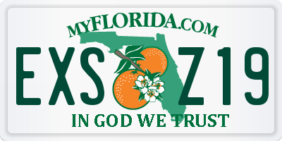 FL license plate EXSZ19