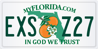 FL license plate EXSZ27