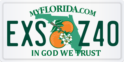 FL license plate EXSZ40