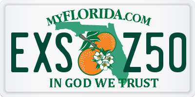 FL license plate EXSZ50