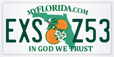 FL license plate EXSZ53