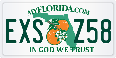 FL license plate EXSZ58