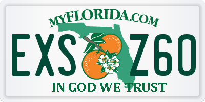 FL license plate EXSZ60