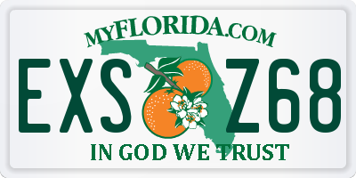 FL license plate EXSZ68