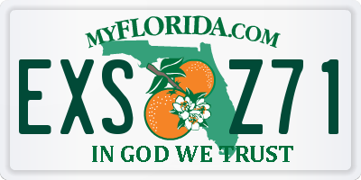 FL license plate EXSZ71