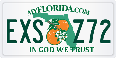 FL license plate EXSZ72