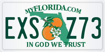 FL license plate EXSZ73
