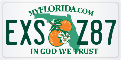 FL license plate EXSZ87