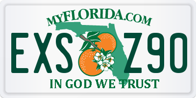 FL license plate EXSZ90