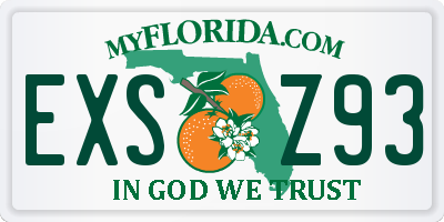 FL license plate EXSZ93