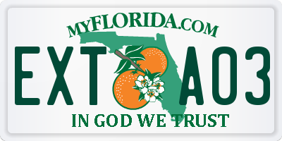 FL license plate EXTA03