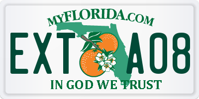 FL license plate EXTA08