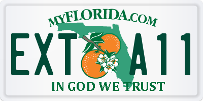FL license plate EXTA11