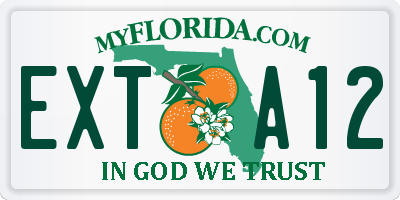 FL license plate EXTA12