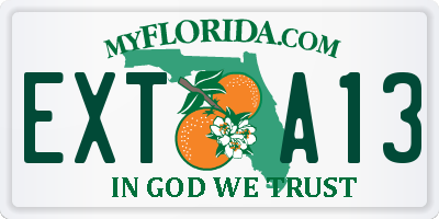 FL license plate EXTA13