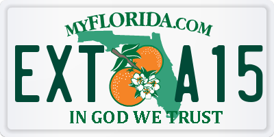 FL license plate EXTA15