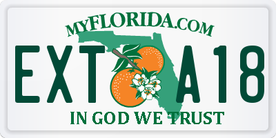 FL license plate EXTA18