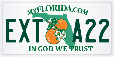 FL license plate EXTA22