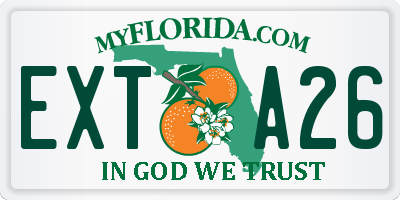 FL license plate EXTA26