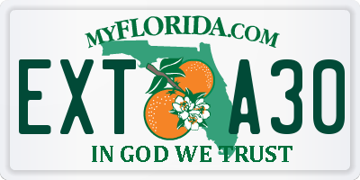 FL license plate EXTA30