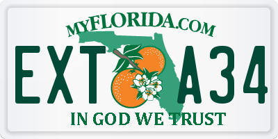 FL license plate EXTA34