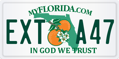FL license plate EXTA47