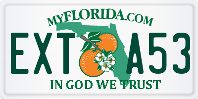 FL license plate EXTA53