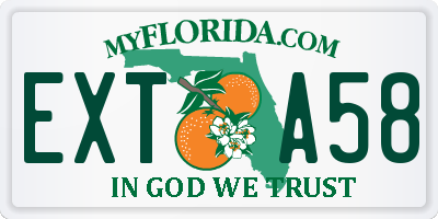 FL license plate EXTA58