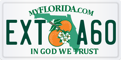 FL license plate EXTA60