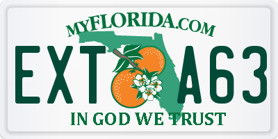 FL license plate EXTA63