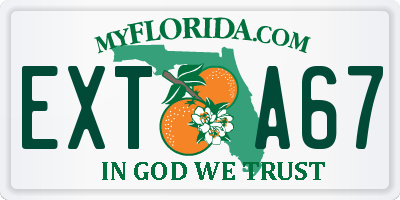 FL license plate EXTA67