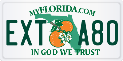 FL license plate EXTA80