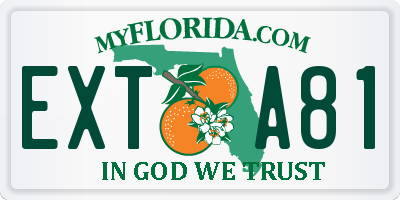 FL license plate EXTA81