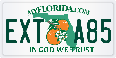 FL license plate EXTA85