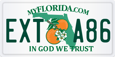 FL license plate EXTA86