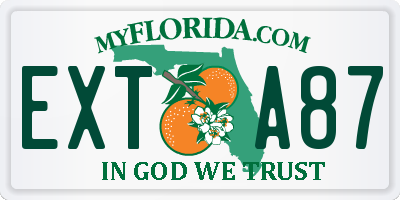 FL license plate EXTA87