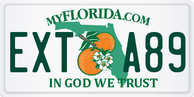 FL license plate EXTA89