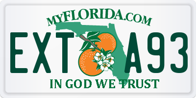 FL license plate EXTA93