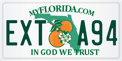 FL license plate EXTA94