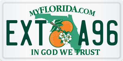 FL license plate EXTA96