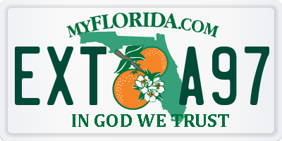 FL license plate EXTA97