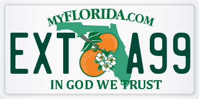 FL license plate EXTA99