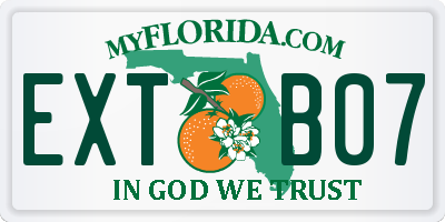 FL license plate EXTB07