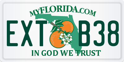 FL license plate EXTB38