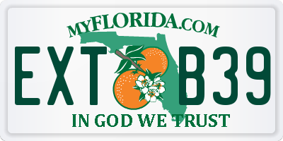 FL license plate EXTB39